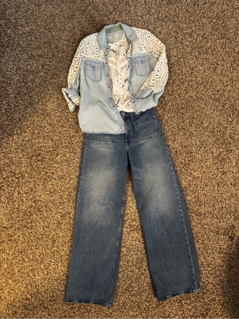 Denim Lace Outfit